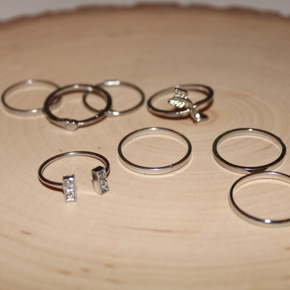 Silver Stacking Ring Set - Picture 2 of 2